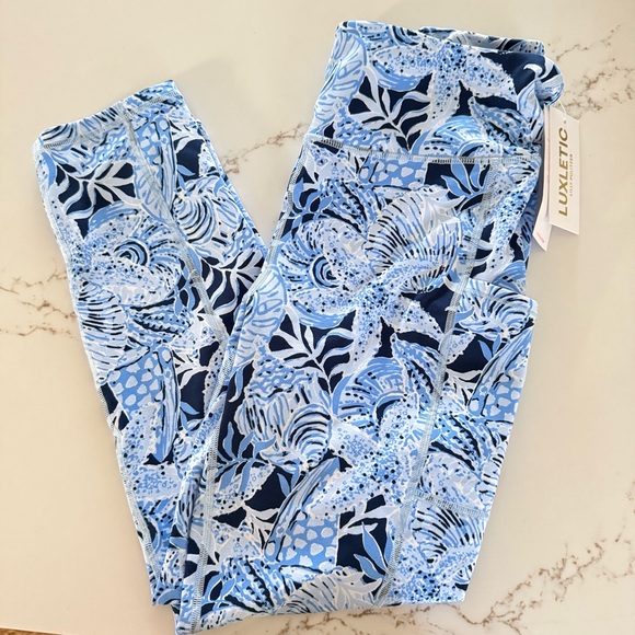 Lilly Pulitzer UPF 50+ Luxletic 24" High Rise Weekender Midi Legging! Sz L - Picture 7 of 12